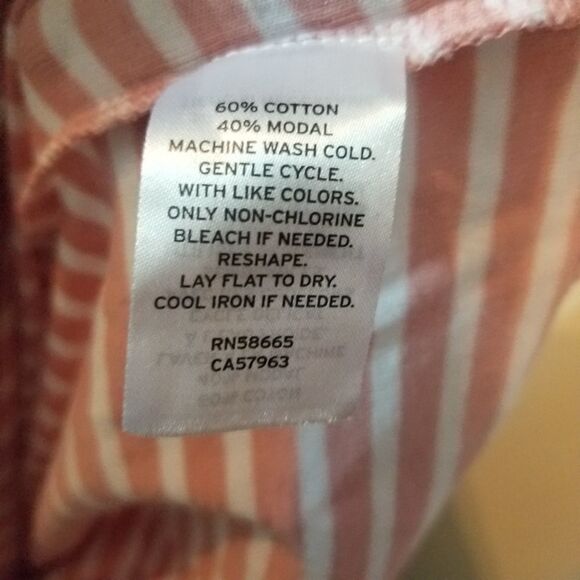 Caslon Pink & White Striped Hoodie Size Small - Picture 4 of 5